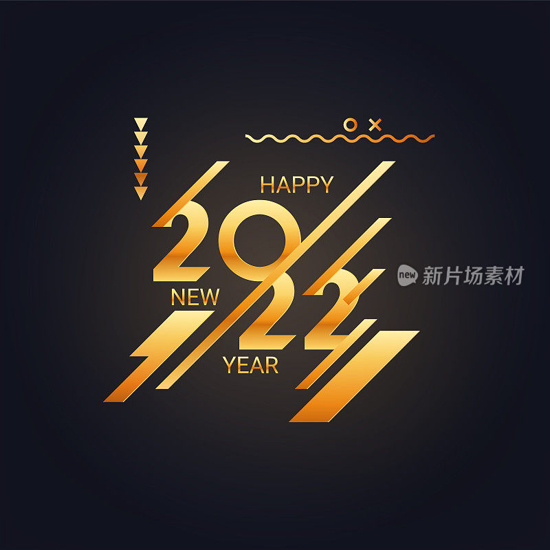 Greeting card Happy New Year 2022. Beautiful holiday web banner or billboard with text Happy New Year 2022. 2022 year of the tiger. - Vector